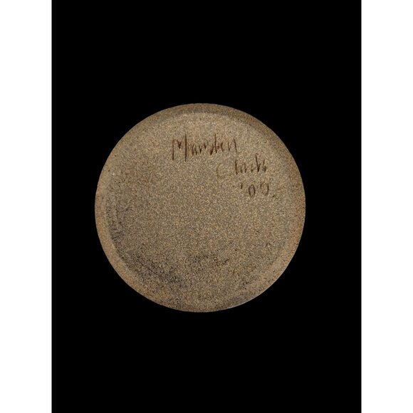 Art Pottery Vase Split Color Glaze Blue And Brown - Picture 6 of 9